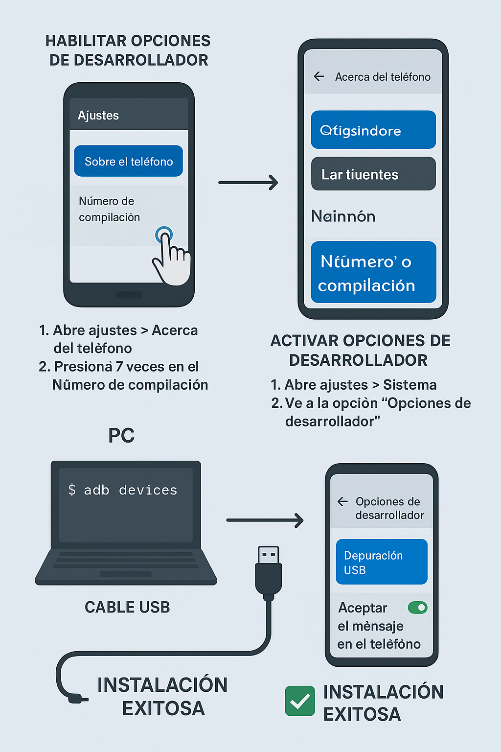 Diagrama de instalación ADB - Español